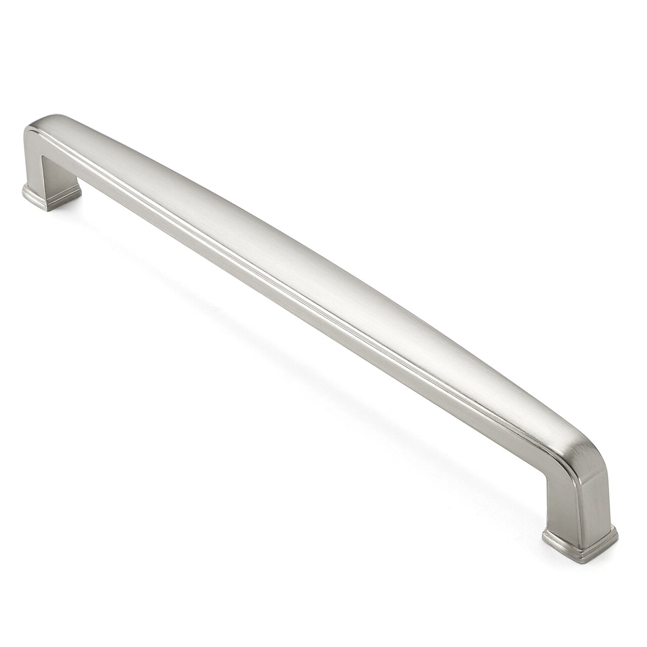 Cauldham Solid Kitchen Cabinet Handles (7-1/2" Hole Centers) - Drawer/Door Hardware - Style T765 - Satin Nickel